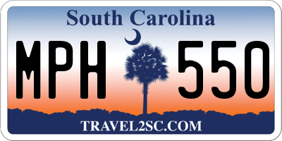 SC license plate MPH550