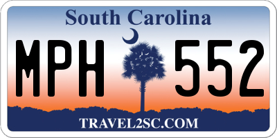 SC license plate MPH552