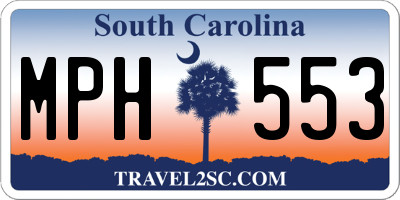 SC license plate MPH553