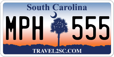 SC license plate MPH555