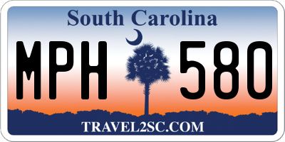 SC license plate MPH580