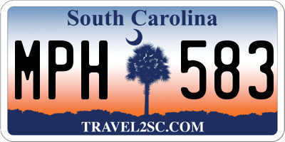 SC license plate MPH583