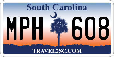 SC license plate MPH608