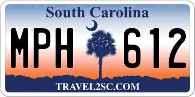 SC license plate MPH612