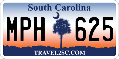 SC license plate MPH625