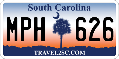 SC license plate MPH626