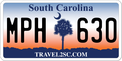 SC license plate MPH630