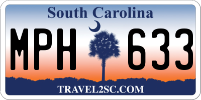 SC license plate MPH633