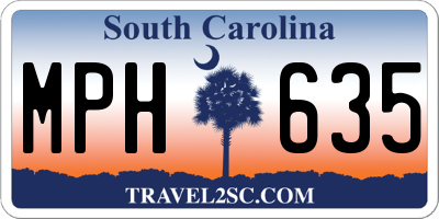 SC license plate MPH635