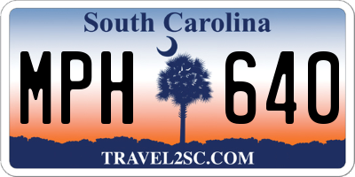 SC license plate MPH640