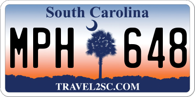 SC license plate MPH648