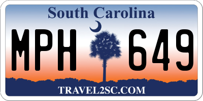 SC license plate MPH649
