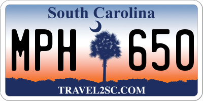 SC license plate MPH650