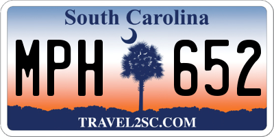 SC license plate MPH652