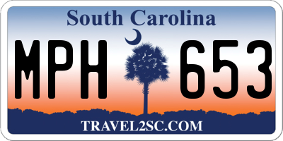 SC license plate MPH653