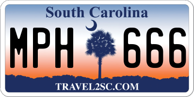 SC license plate MPH666