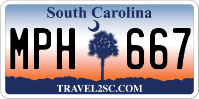 SC license plate MPH667