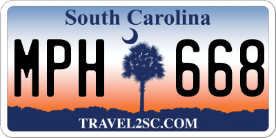 SC license plate MPH668