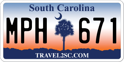 SC license plate MPH671