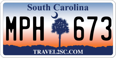 SC license plate MPH673