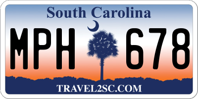 SC license plate MPH678