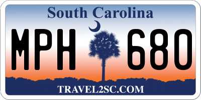SC license plate MPH680