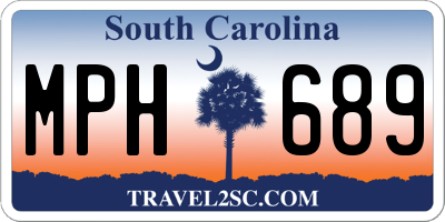 SC license plate MPH689
