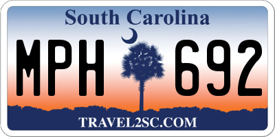 SC license plate MPH692