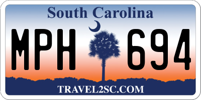 SC license plate MPH694