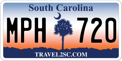 SC license plate MPH720