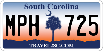 SC license plate MPH725