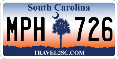 SC license plate MPH726