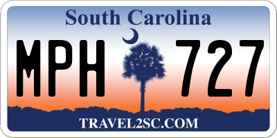 SC license plate MPH727