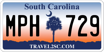 SC license plate MPH729