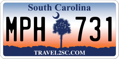 SC license plate MPH731