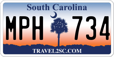 SC license plate MPH734