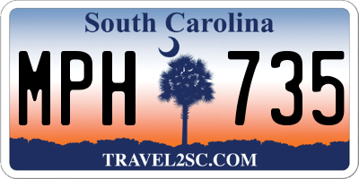 SC license plate MPH735