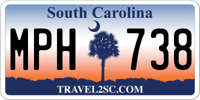 SC license plate MPH738