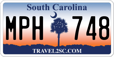 SC license plate MPH748