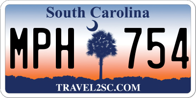 SC license plate MPH754