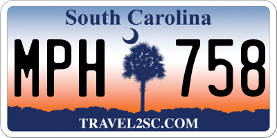 SC license plate MPH758