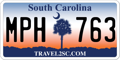 SC license plate MPH763