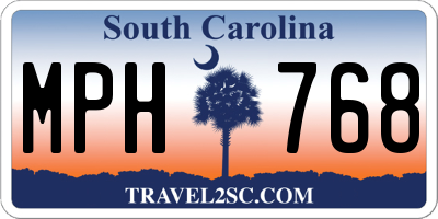 SC license plate MPH768
