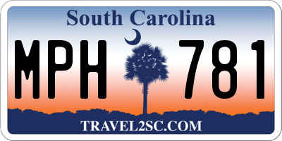 SC license plate MPH781