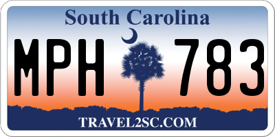 SC license plate MPH783