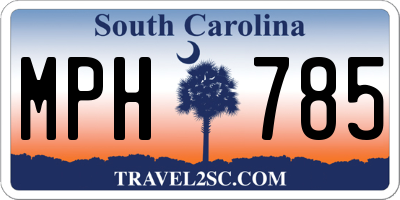 SC license plate MPH785