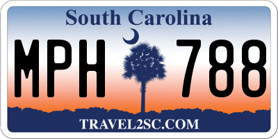 SC license plate MPH788