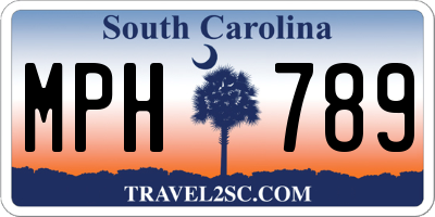 SC license plate MPH789