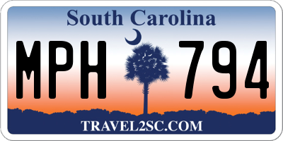 SC license plate MPH794