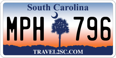 SC license plate MPH796
